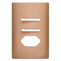 Placa Para 2 Interruptores + Tomada 4X2 - Novara Ouro Rose