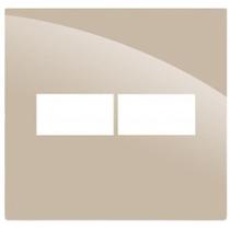 Placa Para 2 Modulos Com Suporte 4X4 - Recta Areia Gloss
