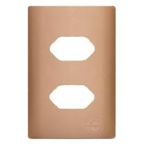 Placa Para 2 Tomadas 4X2 - Novara Ouro Rose Placa Para 2 Tomadas 4X2 - Novara Ouro Rose