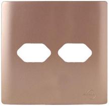 Placa Para 2 Tomadas Com Suporte 4X4 - Novara Ouro Rose