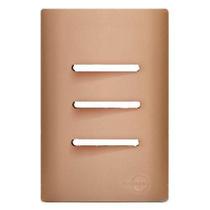 Placa Para 3 Interruptores 4X2 - Novara Ouro Rose