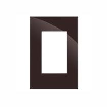 Placa para 3 módulos 4x2 recta chocolate gloss brilhante Placa para 3 módulos 4x2 recta chocolate gloss brilhante