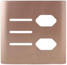 Placa Para 3 Teclas + 2 Tomadas 4X4 - Novara Ouro Rose