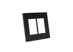 Placa Para 6 Módulos 4x4 Preta Com Suporte Dubai