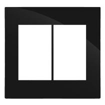 Placa Para 6 Modulos Com Suporte 4X4 - Recta Black Gloss