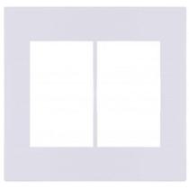 Placa Para 6 Modulos Com Suporte 4X4- Recta Branco Gloss