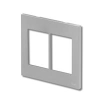 Placa Para 6 Módulos Prata Com Suporte 4x4 Recta Satin - B.lux Placa Para 6 Módulos Prata Com Suporte 4x4 Recta Satin - B.lux