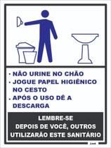 Placa Para Banheiro Masculino Com Regras De Utilização