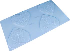 Placa para Chocolate Tablete Coração Flork Tipo 500g Cod 10464