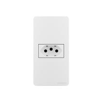 Placa Para Condulete Caixa 1" Com Tomada Margirius Sleek 2p+t 20a Branca Branco Placa Para Condulete Caixa 1" Com Tomada Margirius Sleek 2p+t 20a Branca Branco