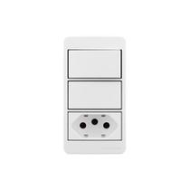 Placa Para Condulete Caixa 3/4" Com Interruptor Simples 10a E Tomada 2p+t 20a Margirius Sleek Branca Branco Placa Para Condulete Caixa 3/4" Com Interruptor Simples 10a E Tomada 2p+t 20a Margirius Sleek Branca Branco