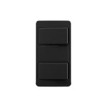 Placa Para Condulete Caixa 3-4" Com Interruptor Simples Duplo Margirius Sleek 10a Preto Ebony Preto Placa Para Condulete Caixa 3-4" Com Interruptor Simples Duplo Margirius Sleek 10a Preto Ebony Preto