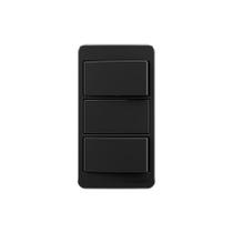 Placa para Condulete Caixa 3/4" com Interruptor Simples Duplo MarGirius Sleek 10A Preto Ebony