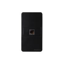Placa para Condulete Caixa 3/4" com Tomada para Telefone MarGirius Sleek RJ11 4 Fios Preto Ebony