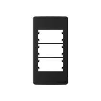 Placa Para Condulete Com Suporte Margirius Sleek Caixa 1 Para 3 Módulos Preto Ebony
