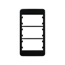 Placa Para Condulete Margirius Sleek 3/4 Preta (3Modulo Horizontal) Com Suporte 21881 Placa Para Condulete Margirius Sleek 3/4 Preta (3Modulo Horizontal) Com Suporte 21881