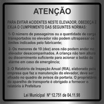 Placa para Elevador - Sinalização de Segurança e Informação