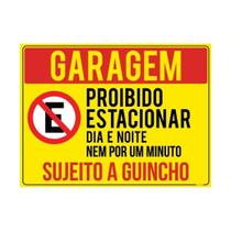 Placa para garagem - PROIBIDO ESTACIONAR (20x30 cm)