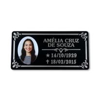 Placa para Lápide em ACM 3 mm Personalizado Gravada a Laser Com Foto Resina PU