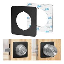 Placa para maçaneta MOSECYOU quadrada, preto fosco, 2 mm de espessura