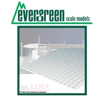 Placa Para Maquete 15X30Cm Ladrilho 0,42Mm Estireno Branco Evergreen Evrg4502