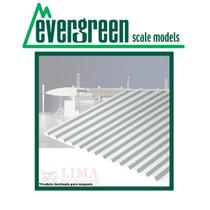 Placa Para Maquete 15X30Cm V-Groove 0,75Mm Estireno Branco Evergreen Evrg2030