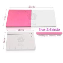 Placa Para Modelagem De Flores EVA+Placa P/ Aramar Branco Bônus Rolo de Pasta 20x2cm Panelinha Rosa
