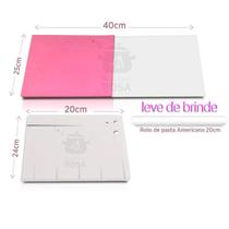 Placa Para Modelagem De Flores EVA+Placa P/ Aramar Branco Bônus Rolo de Pasta 20x2cm Panelinha Rosa