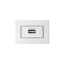 Placa Para Móveis 65x45 Com Tomada Carregador Usb-a Margirius Sleek 2a 10w Branca
