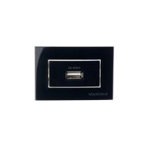 Placa Para Móveis 65x45 Com Tomada Carregador Usb-a Margirius Sleek 2a 10w Preto Ebony Placa Para Móveis 65x45 Com Tomada Carregador Usb-a Margirius Sleek 2a 10w Preto Ebony