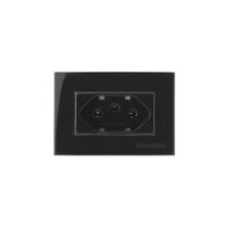Placa Para Móveis 65x45 Com Tomada Margirius Sleek 2p+t 10a Preto Ebony