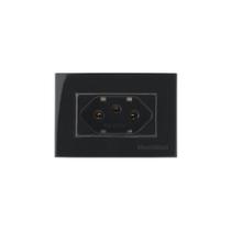 Placa para Móveis 65x45 com Tomada MarGirius Sleek 2P+T 10A Preto Ebony