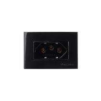 Placa para Móveis 65x45 com Tomada MarGirius Sleek 2P+T 20A Preto Ebony Placa para Móveis 65x45 com Tomada MarGirius Sleek 2P+T 20A Preto Ebony