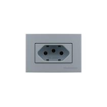Placa Para Móveis 65x45 Com Tomada Margirius Sleek Colors 2p+t 10a Cinza Cinza Placa Para Móveis 65x45 Com Tomada Margirius Sleek Colors 2p+t 10a Cinza Cinza