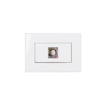Placa Para Móveis 65x45 Com Tomada Para Telefone Margirius Sleek Rj11 4 Fios Branca