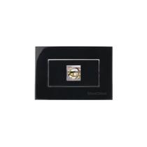 Placa para Móveis 65x45 com Tomada para Telefone MarGirius Sleek RJ11 4 Fios Preto Ebony