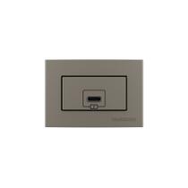 Placa para Móveis 65x45 e Tomada Carregador USB-C MarGirius Sleek Colors 2A 10W Argila