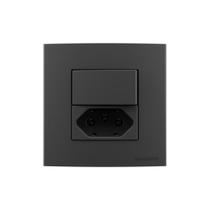 Placa Para Móveis 80x80 Com Interruptor Simples 10a E Tomada 2p+t 20a Margirius Sleek Colors Grafite Placa Para Móveis 80x80 Com Interruptor Simples 10a E Tomada 2p+t 20a Margirius Sleek Colors Grafite