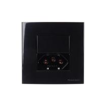 Placa Para Móveis 80x80 Com Interruptor Simples 10a E Tomada 2p+t 20a Margirius Sleek Preto Ebony Placa Para Móveis 80x80 Com Interruptor Simples 10a E Tomada 2p+t 20a Margirius Sleek Preto Ebony