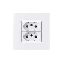 Placa para Móveis 80x80 com Tomada Dupla MarGirius Sleek 2P+T 20A Branca
