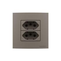 Placa Para Móveis 80x80 Com Tomada Dupla Margirius Sleek Colors 2p+t 20a Argila Argila Placa Para Móveis 80x80 Com Tomada Dupla Margirius Sleek Colors 2p+t 20a Argila Argila