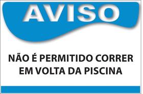 Placa para Piscina em Material PS 1MM - Sinalização Interna e Externa