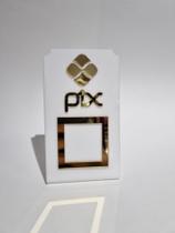 Placa para QRCode PIX - Branca com Dourado