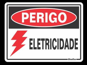 Placa para sinalização Perigo eletricidade 15x20 Sinalize