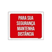 Placa Para Sua Segurança Mantenha Distância 27X35Cm