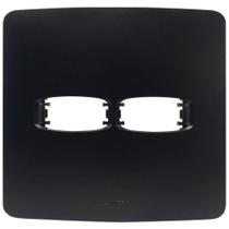 Placa para Tomada e Interruptor 4X4 com 2 Postos Horizontais Preto Gracia Maxx Alumbra 85696 Placa para Tomada e Interruptor 4X4 com 2 Postos Horizontais Preto Gracia Maxx Alumbra 85696