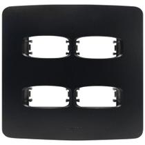 Placa para Tomada e Interruptor 4X4 com 4 Postos Horizontais Preto Gracia Maxx Alumbra 85697 Placa para Tomada e Interruptor 4X4 com 4 Postos Horizontais Preto Gracia Maxx Alumbra 85697