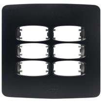 Placa para Tomada e Interruptor 4X4 com 6 Postos Horizontais Preto Gracia Maxx Alumbra 85699 Placa para Tomada e Interruptor 4X4 com 6 Postos Horizontais Preto Gracia Maxx Alumbra 85699
