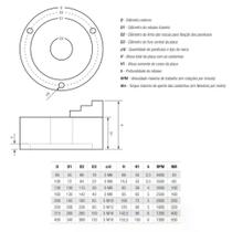 Placa para Torno 3 Castanhas Universais 5" 130Mm