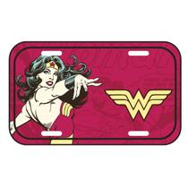 Placa Parede Metal DC Wonder Woman Power Vermelho